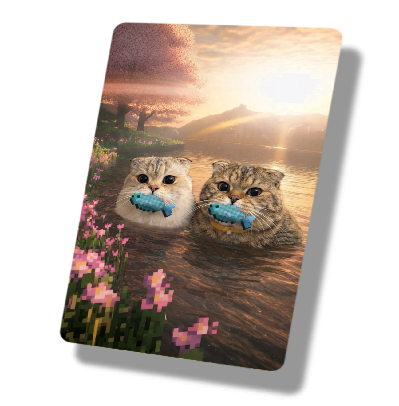 Minecraft Cat Catching Fish