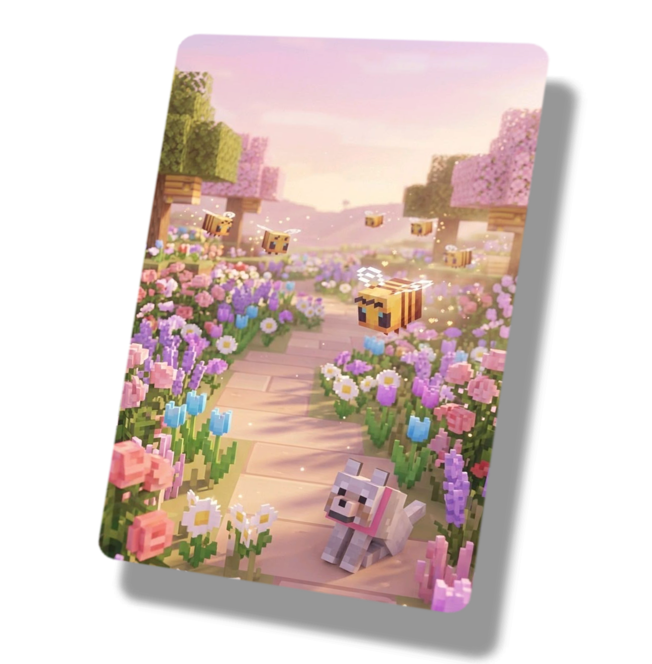 Minecraft Dog & Bee Field