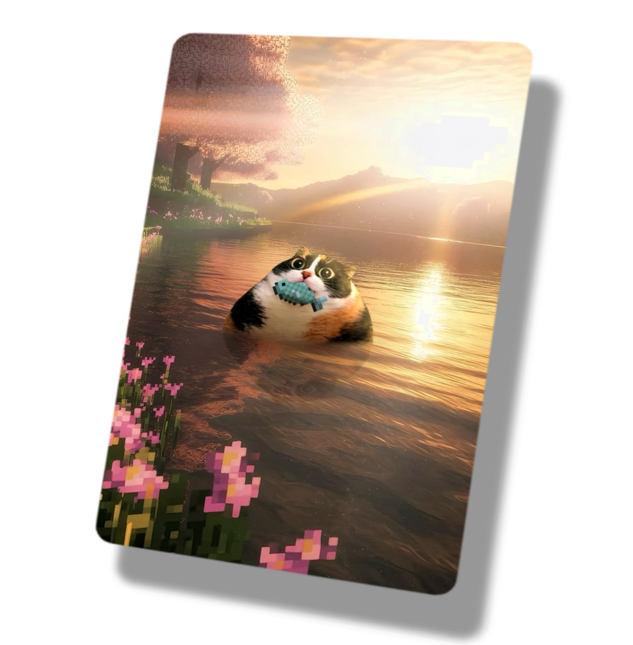 Minecraft Cat Catching Fish