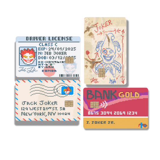 Balatro Clown, Bank Card and Drivers License