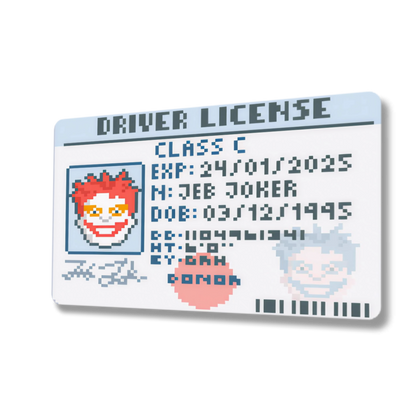 Balatro Clown, Bank Card and Drivers License