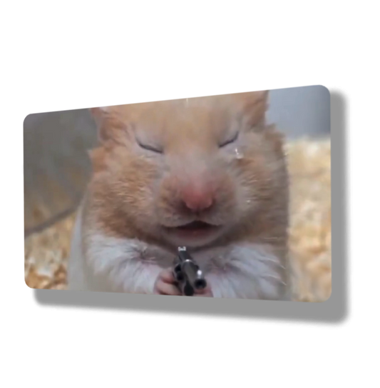 Closed Eyes Crying Hamster Meme
