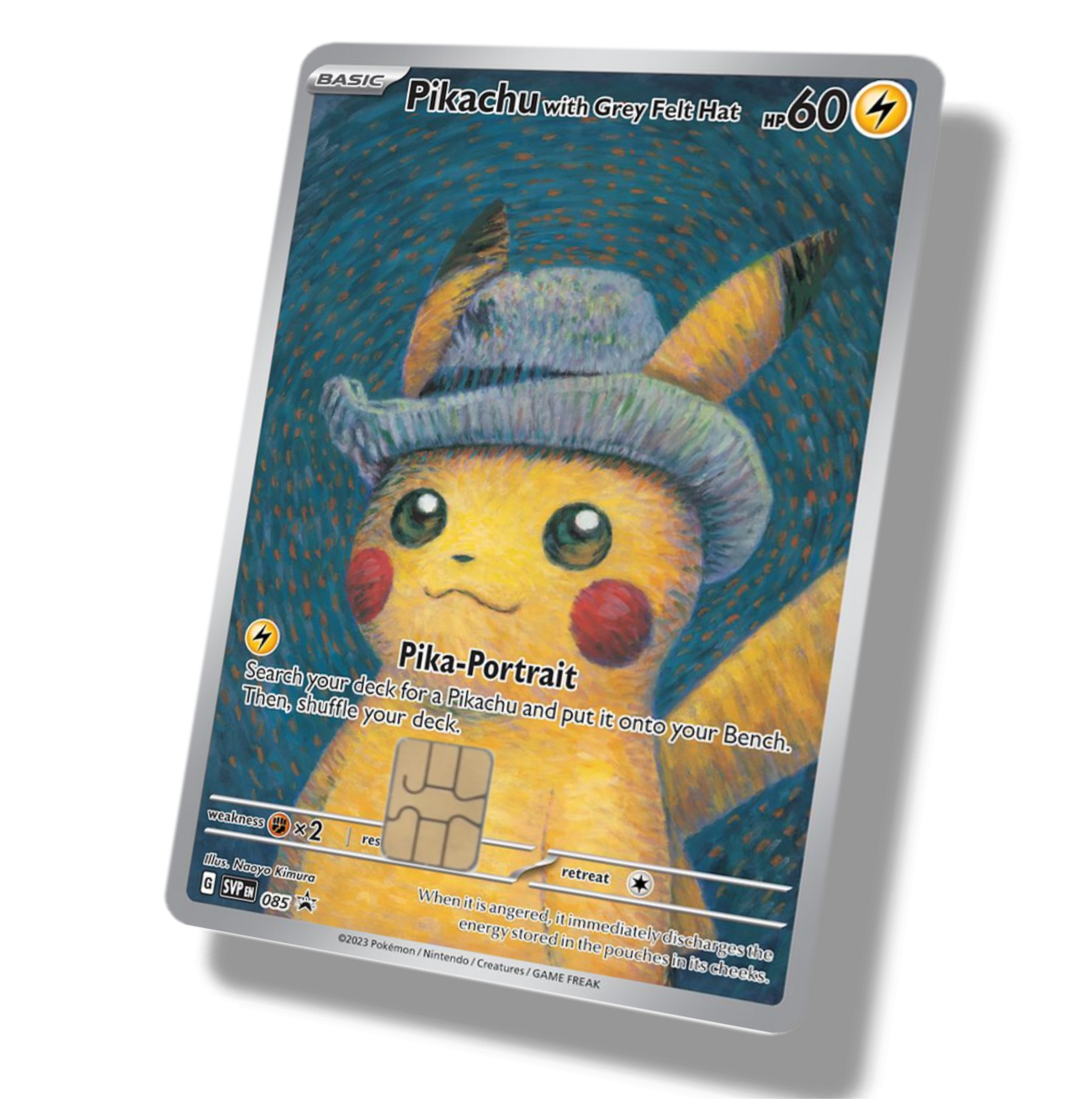 Pokemon Pikachu With Grey Felt Hat 085