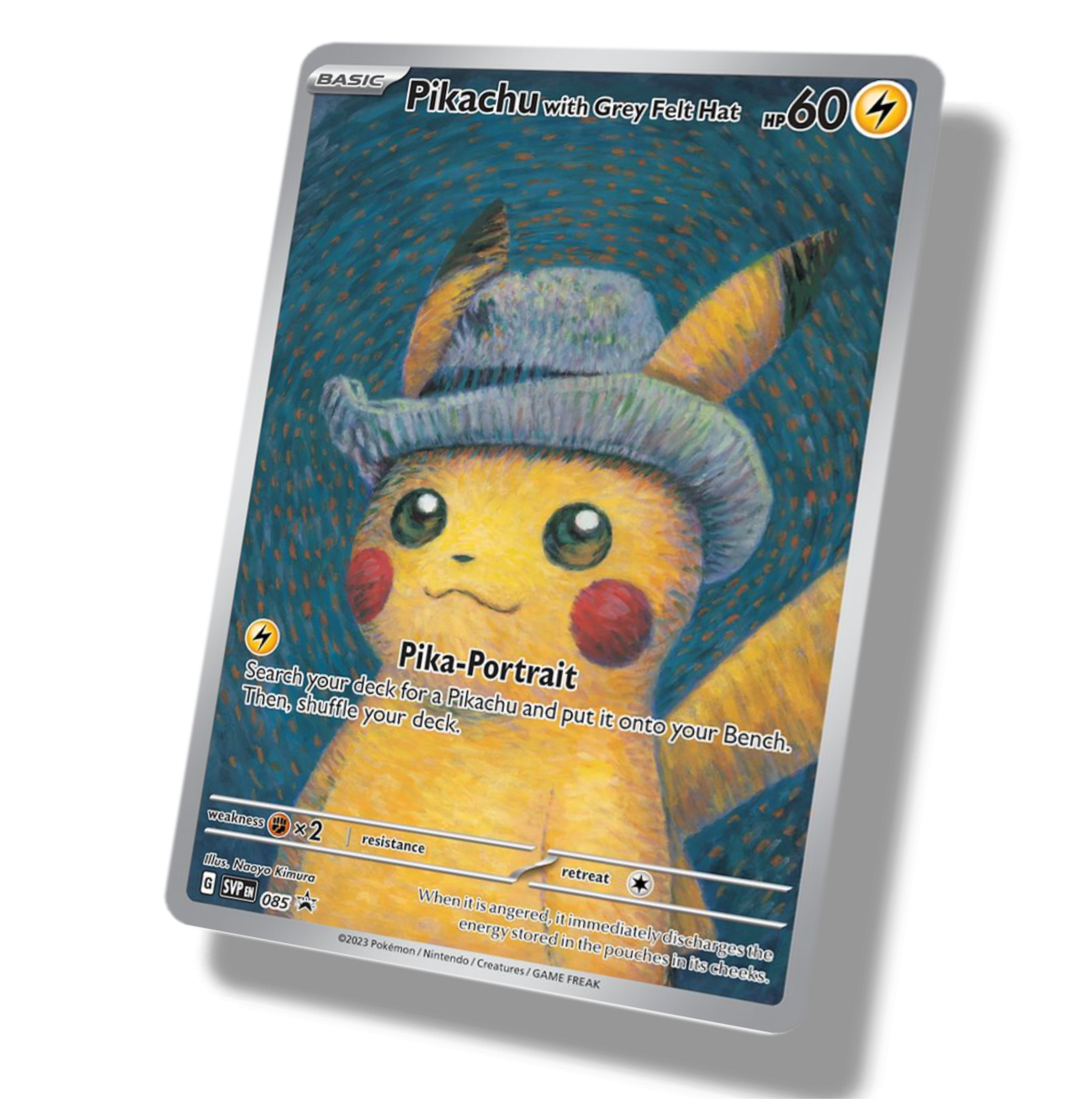 Pokemon Pikachu With Grey Felt Hat 085