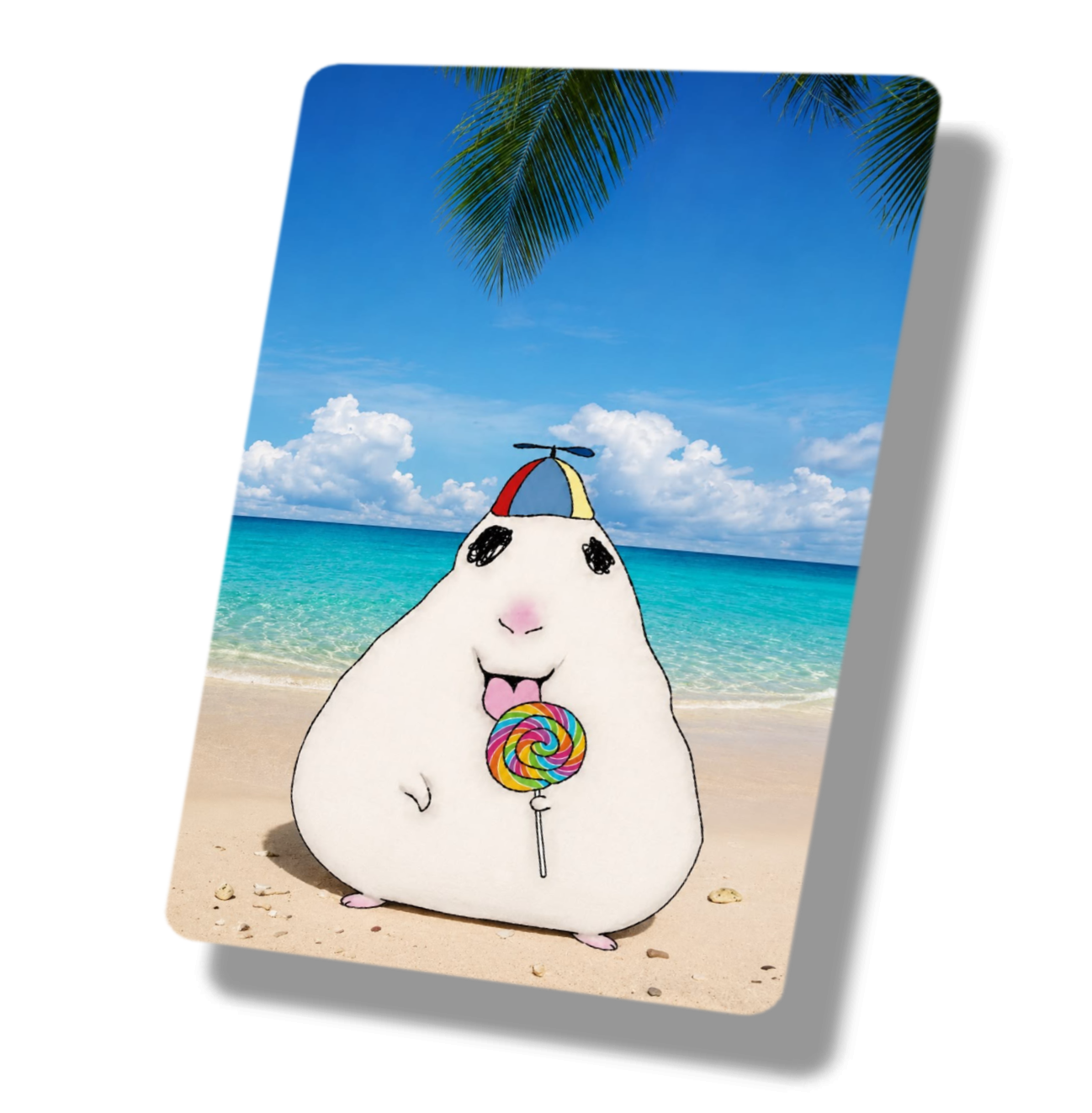 Beach Hamster With Rainbow Lollipop Meme