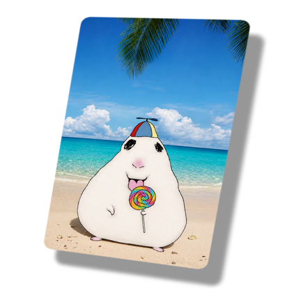 Beach Hamster With Rainbow Lollipop Meme